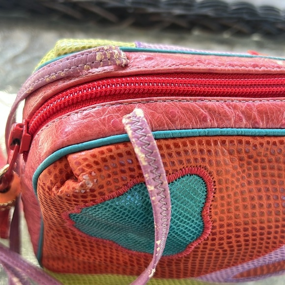 ✨ Vintage Sharif Multicolor Patchwork Leather Crossbody Bag Tassel Festival Boho - Picture 3 of 12